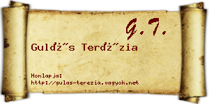 Gulás Terézia névjegykártya